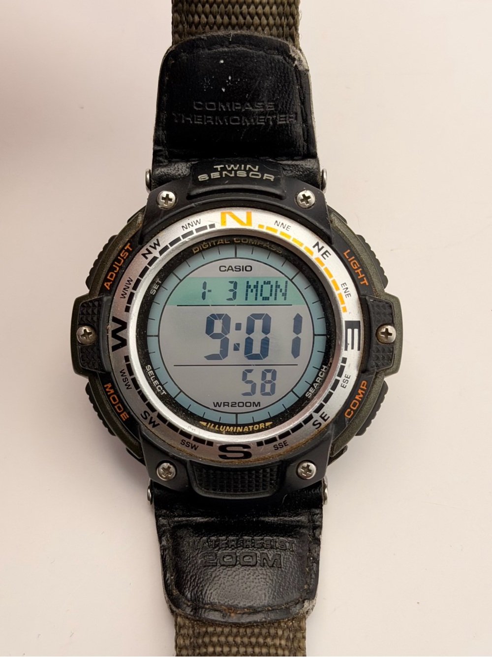 Casio SGW100B-3V Twin Sensor, New Battery, Tested, OEM Band